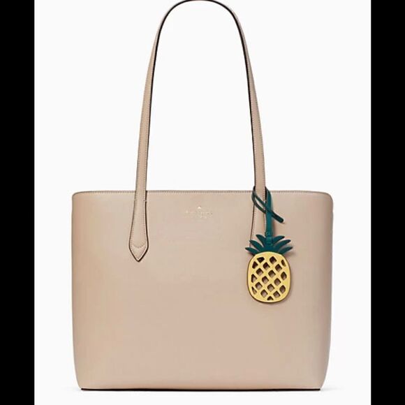 ♠️ KATE SPADE WARM BEIGE MARLEE TOTE WITH PINEAPPLE 🍍 - Picture 5 of 7
